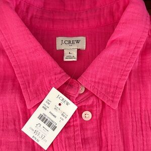 J. Crew Bright Pink Collared Shirt